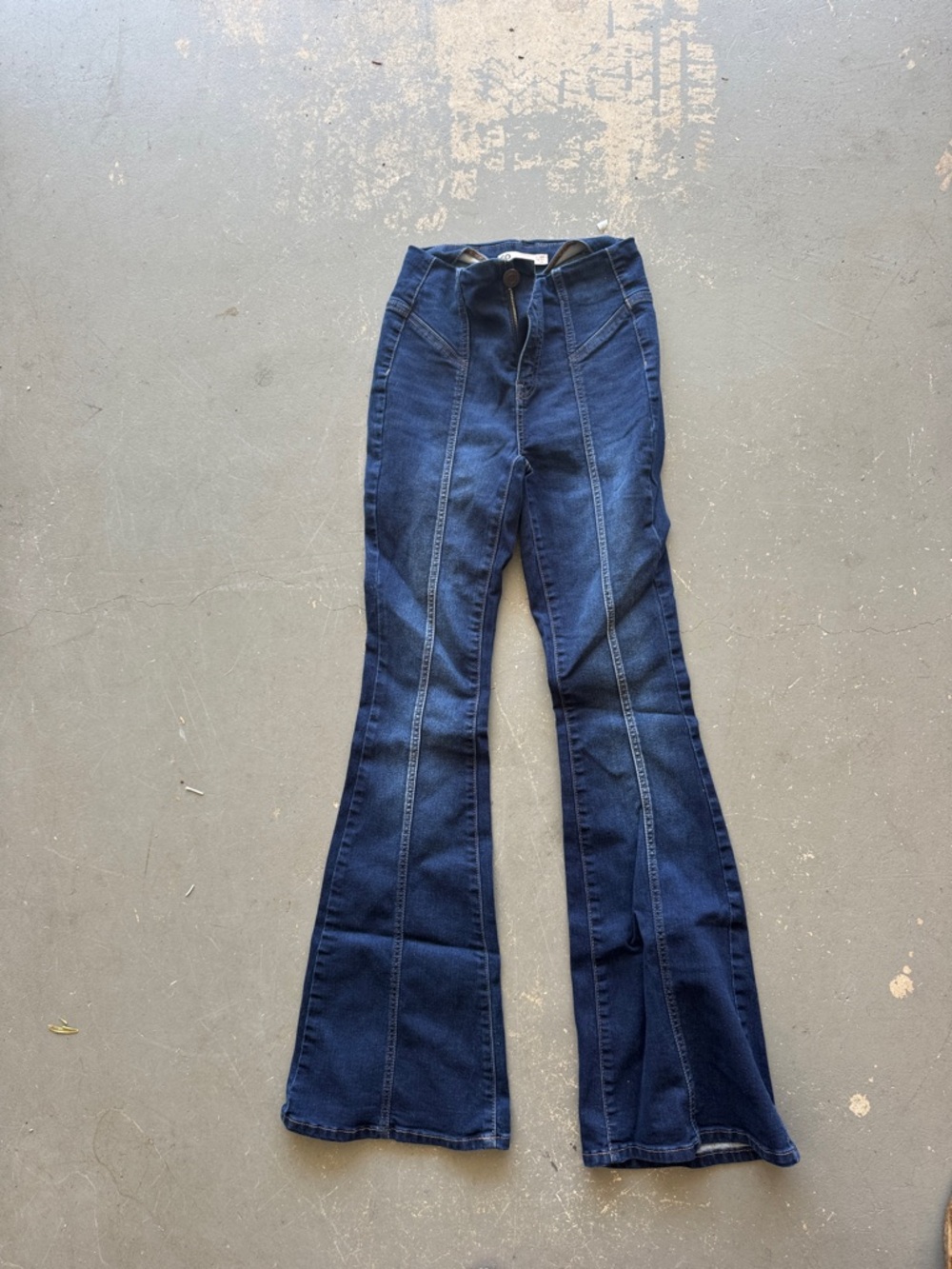 SO Dark Blue Flare Jeans - High Waist Wide Leg